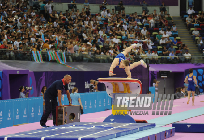 Avropa Oyunlarında idman gimnastikası yarışlarının ikinci gününə start verilib. Bakı, Azərbaycan, 15 iyun 2015